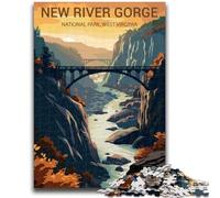 New River Gorge National Park Jigsaws Puzzles 1000 Pieces for Adults Gifts, Challenging Difficult Deal As Gifts for The Whole Family 1000pcs(26x38cm)
