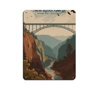 New River Gorge National Park Vintage Travel Retro Poster Metal Tin Sign Chic Art Retro Iron Painting Bar People Cave Cafe Family Garage Poster Wall Decoration 12x16inch(30x40cm)