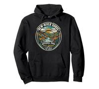 New River Gorge National Park West Virginia Retro Badge Art Pullover Hoodie