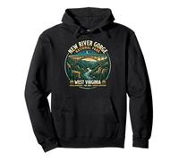 New River Gorge National Park West Virginia Retro Bridge Art Pullover Hoodie