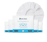 New Road Health Supply - Rinse Free Shampoo Cap, Shampoo and Condition Without Water, Shower Cap for Women and Men, PH Balanced and Hypoallergenic, for Camping Essentials, Elderly, 6-Pack