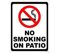 New Road Sign Aluminum Sign No Smoking On Patio Sign Inform of Smoking Rules for Home Office Kitchen Bar Cafe Garden Farm Farmhouse Wall Decor 12x8 Inch