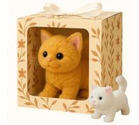 New Robot Cat Puppy 2025 New Ai Robotic Toy Cats Lifelike Realistic Plush Toy with Endless Fun Purring Meowing Sounds for Cat Lovers Bring Endless Joy and Warmth Yellow