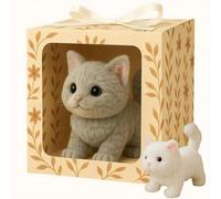 New Robot Cat Puppy 2025 New Ai Robotic Toy Cats Lifelike Realistic Plush Toy with Endless Fun Purring Meowing Sounds for Cat Lovers Bring Endless Joy and Warmth Grey