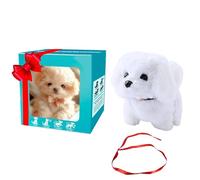 New Robot Dog, 2025 New My Realistic Robot Puppy, Interactive Plush Robots Dogs for Adults, Walking Stuffed Dog for Walking, Tail Wagging, Barking, Ai Robots Dogs, for Pet Lovers (White)