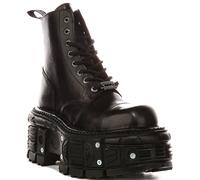 New Rock M-tank083-c1 Unisex Platform Boots in Black - 4 UK