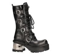 New Rock 373-S33 Ladies Black Gothic Mid Calf Boots