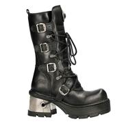 New Rock 373-S33 Ladies Black Gothic Mid Calf Boots - EU 36