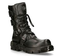 (10) New Rock Boot Metallic M-391-s18 Unisex Platform Boots in Black