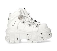 New Rock Unisex Leather Gothic Punk Boots- M-TANK106-C1 New Rock White 5