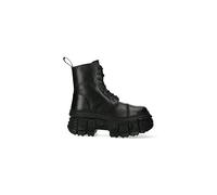 New Rock Boots Punk WALL083C-S5 Unisex Metallic Black Leather Platform Gothic EMO - Black 3 UK