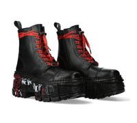New Rock Boots WALL126CCT-C1 Unisex Metallic Black Leather Platform Gothic Boots