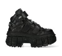 New Rock Boots WALL285-S2 Unisex Metallic Black Leather Platform Gothic Boots