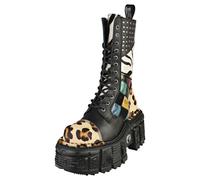 New Rock Imperfect M-mili244-c1 Unisex Platform Boots in Black Multicolour - Size 4.5 M - 4 W UK