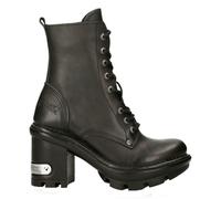 New Rock Ladies New Rock Platform Heel Boots Plain Metal Military Punk Goth NEWTYRE07X-S1 - EU 39