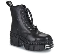 New Rock Low Ankle Boots M-WALL083CCT-S9 in Black 8 / 9