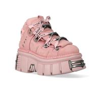 New Rock M-106-C153 Pink Tower Platform Metallic Leather Biker Gothic Ankle Boots EU 43