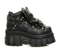 NEW ROCK M.106-S29 TOWER SHOES Metallic Black Leather - EU 37