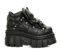 NEW ROCK M.106-S29 TOWER SHOES Metallic Black Leather - EU 45