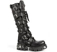 New Rock M.161-S1 Men's Leather Shoes (40 EU, Black)