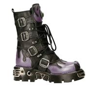 NEW ROCK M-591-S5 PURPLE FLAME PUNK BOOTS - EU 45
