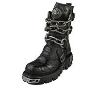 New Rock M-727-s5 Unisex Black Platform Boots - 5 UK