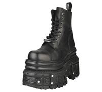 New Rock Boots MILI083CCT-C4 Unisex Metallic Black Leather Platform Military 6.5