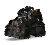 New Rock M-TANK120N Unisex 100% Leather Goth Platform Punk Metal Ankle Boots