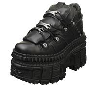 New Rock M-wall106-s9 Unisex Platform Boots in Black - 5 UK