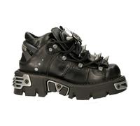 New Rock M110-S1 New Rock Unisex Men's Women's Bootie Metal Spikes Goth Punk Laced - EU 44