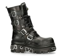New Rock M373 S4 NEWROCK New Rock Metallic High Boots Black Leather Goth Biker Emo - EU 46
