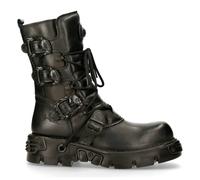 New Rock M391 S18 NEWROCK New Rock Black Metallic Reactor Punk Goth Biker Unisex Black Boots - EU 39
