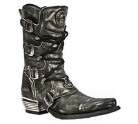 New Rock Men's Grey Dallas Leather Boots M.7993-S3