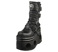 New Rock Metallic M-373-s94 Unisex Ankle Boots in Black - 5 UK