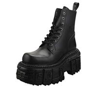 New Rock Metallic M-mili084n-s5 Unisex Platform Boots in Black