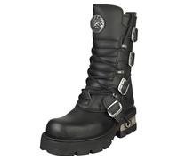 New Rock Metallic Unisex Platform Boots in Black - Size 4 M - 3.5 W UK