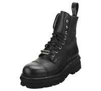 New Rock Military Stylish Boots Unisex Classic Boots in Black - 7 UK