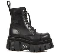 New Rock New Mili M-NEWMILI083-S21 Leather Womens Boots - Black - 37