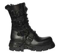 New Rock Newrock M.391 Black Metallic Punk Reactor Goth Biker Unisex Negro Black Boots (UK 5 / EU 38)