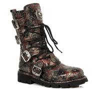 New Rock Newrock NR M.1473 S42 Red & Black Boots - Unisex (EU 39) 5 UK Men/ 6 UK Women