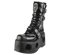 New Rock Patent Spring Neptuno Unisex Platform Boots in Black - 7.5 UK