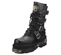 New Rock Reactor Half Boots Unisex Platform Boots in Black - 4 UK