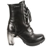 New Rock TR001-S1 Ladies Trail Black 100% Leather Gothic Punk Lace Boots