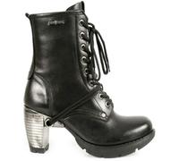 New Rock TR001-S1 Ladies Trail Black 100% Leather Gothic Punk Lace Boots - EU 39