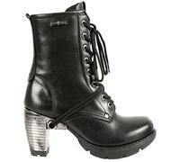 New Rock Trail M-TR001-S1 GOTH ROCK Ankle BOOTS Black Leather Fashion Punk Shoes