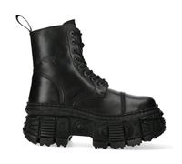 New Rock WALL083C-S5 Boots Metallic Black Leather Platform