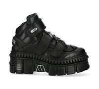New Rock WALL285-S3 Unisex Black Leather Platform Gothic Boots 45