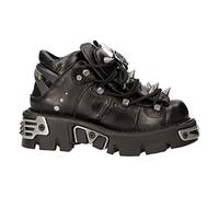 New Rock Women's 110-S1 Bootie Metal Spikes Goth Punk Laced