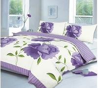 New Rosaleen Duvet Cover/Quilt Cover With Pillow Case Single, Double, King, Super King By *Textile.Plus* (Super king, Lilac)