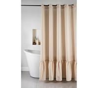 New Ruffle Edge Shower Curtain, Give Your Bathroom A Chic and Flair Feel, Built-in Hanging Clips for Easy Installation, Perfect Addition to Any Bathroom - Dimensions: 180 x 185cm / 70 x 73 (Approx